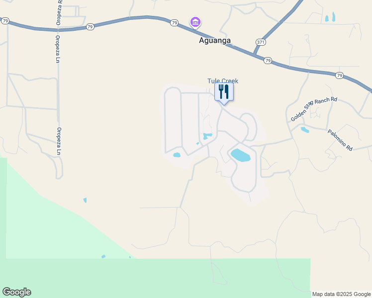 map of restaurants, bars, coffee shops, grocery stores, and more near 45525 California 79 in Aguanga