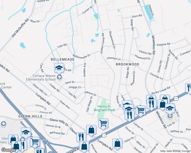 map of restaurants, bars, coffee shops, grocery stores, and more near 2609 Pricilla Drive in Augusta