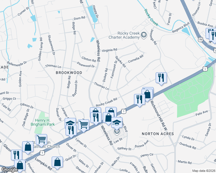 map of restaurants, bars, coffee shops, grocery stores, and more near 2844 Fairmount Street in Augusta