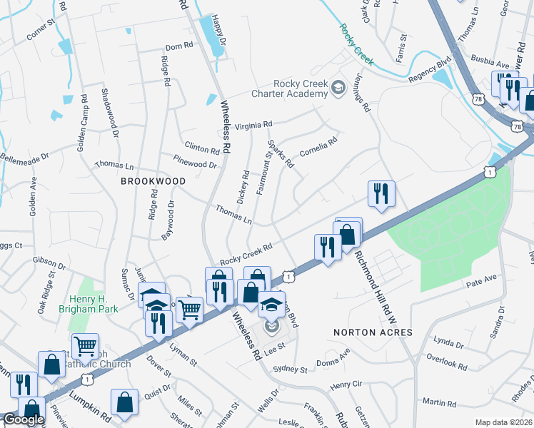 map of restaurants, bars, coffee shops, grocery stores, and more near 2844 Fairmount Street in Augusta