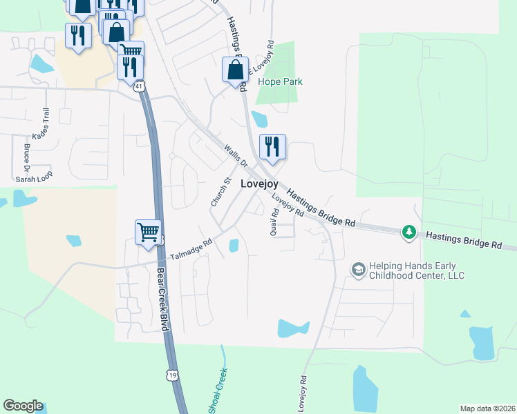 map of restaurants, bars, coffee shops, grocery stores, and more near 26 Kyle Drive in Hampton