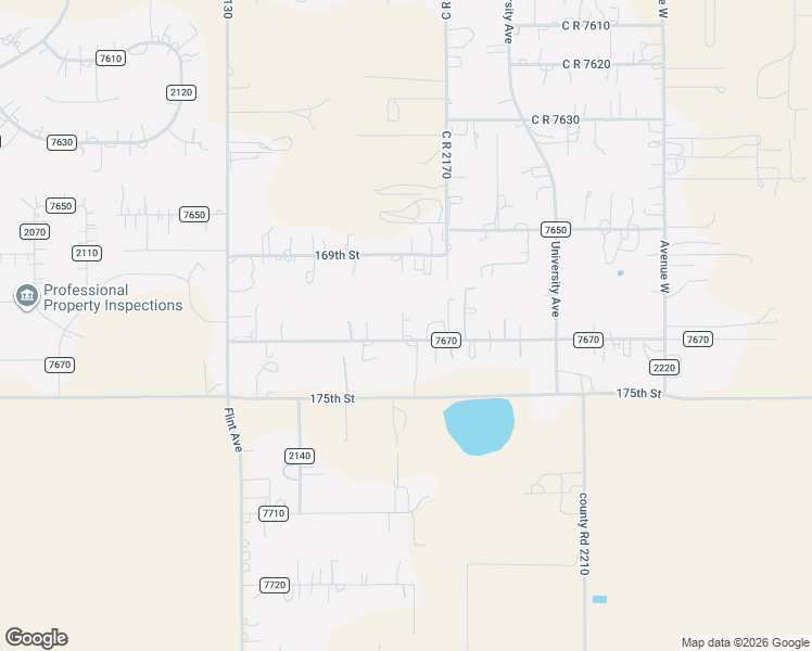 map of restaurants, bars, coffee shops, grocery stores, and more near 2616 County Road 7670 in Lubbock
