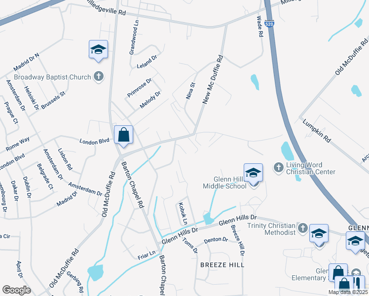 map of restaurants, bars, coffee shops, grocery stores, and more near 3110 Old McDuffie Road in Augusta