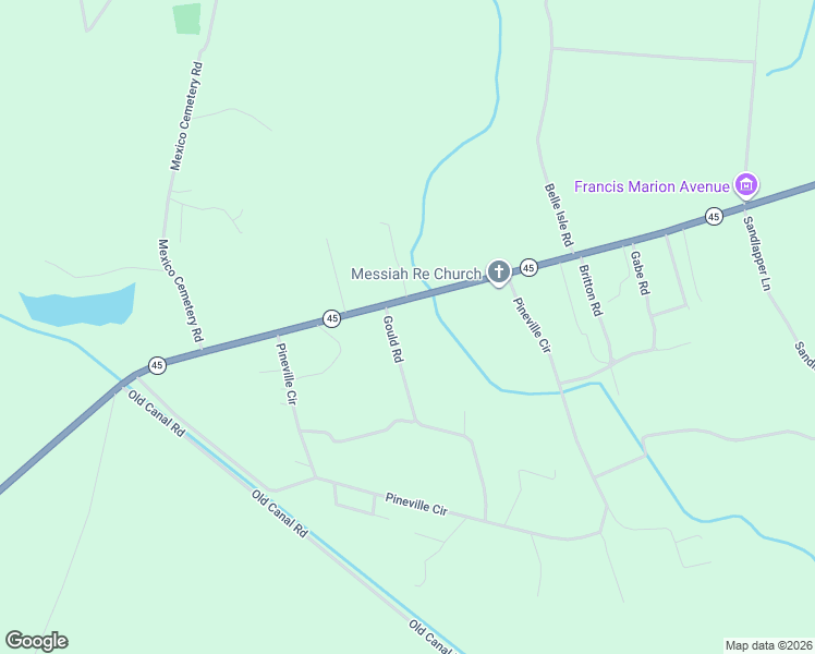 map of restaurants, bars, coffee shops, grocery stores, and more near 110 Gould Road in Pineville