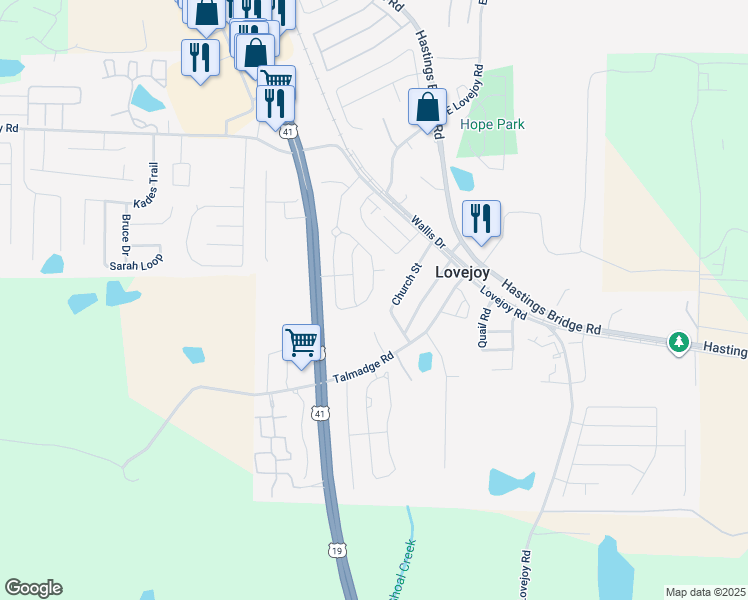 map of restaurants, bars, coffee shops, grocery stores, and more near 11882 Brightside Parkway in Hampton