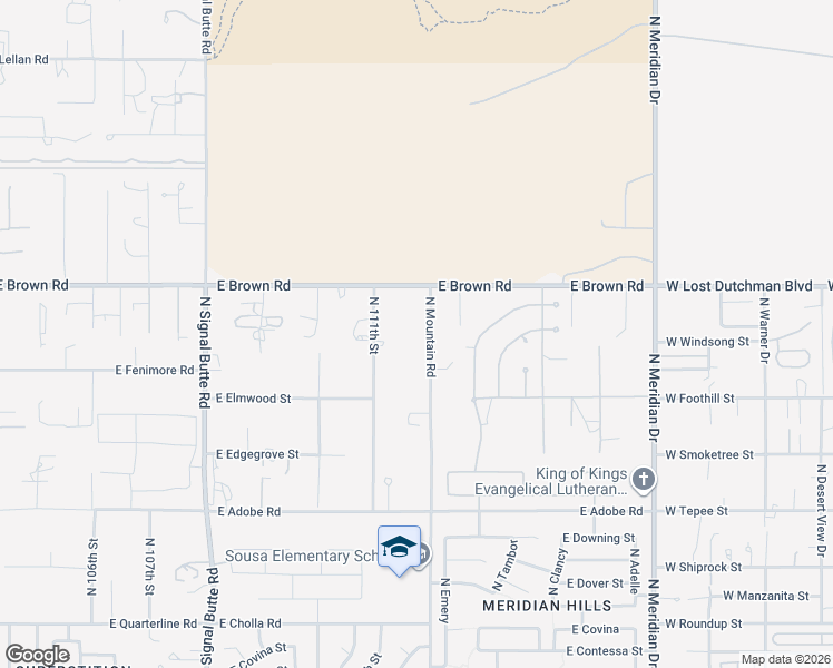 map of restaurants, bars, coffee shops, grocery stores, and more near 1104 North Mountain Road in Mesa