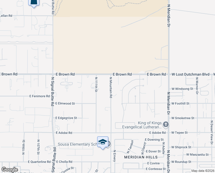 map of restaurants, bars, coffee shops, grocery stores, and more near 1104 North Mountain Road in Mesa