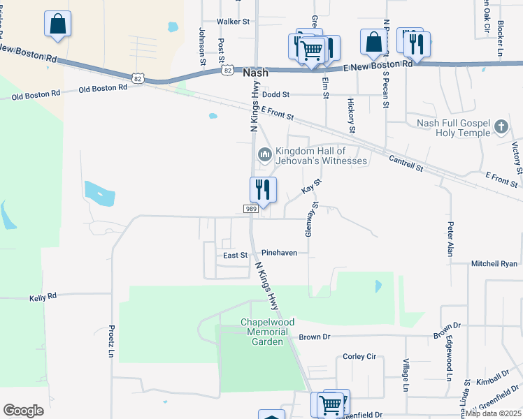map of restaurants, bars, coffee shops, grocery stores, and more near in Nash