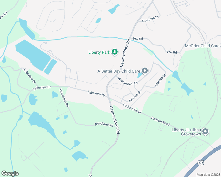 map of restaurants, bars, coffee shops, grocery stores, and more near 522 Jackson Street in Grovetown