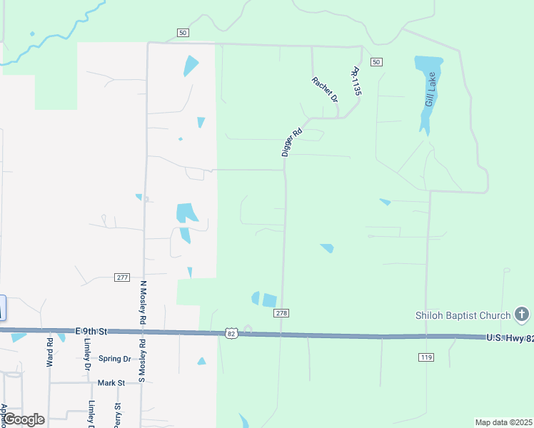 map of restaurants, bars, coffee shops, grocery stores, and more near 1435 Vanderbilt Road in Texarkana