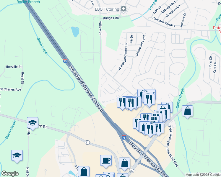 map of restaurants, bars, coffee shops, grocery stores, and more near 303 Quincy Avenue in McDonough