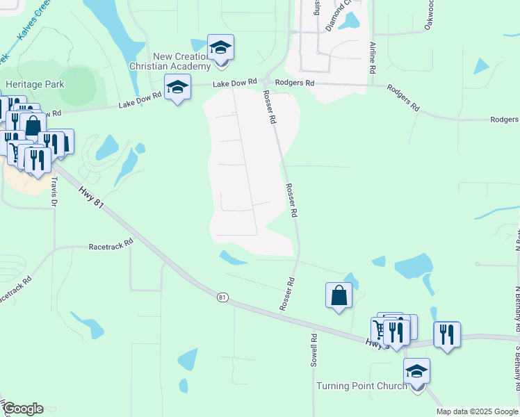 map of restaurants, bars, coffee shops, grocery stores, and more near 240 Wellington Drive in McDonough