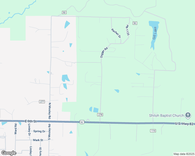 map of restaurants, bars, coffee shops, grocery stores, and more near 1435 Vanderbilt Road in Texarkana