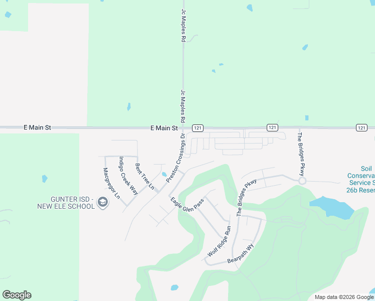map of restaurants, bars, coffee shops, grocery stores, and more near 1129 Stone Bridge Pass in Gunter