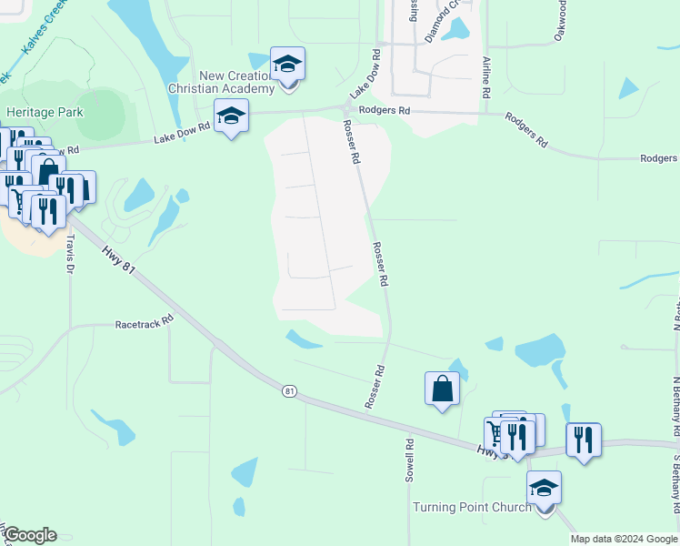 map of restaurants, bars, coffee shops, grocery stores, and more near 240 Wellington Drive in McDonough