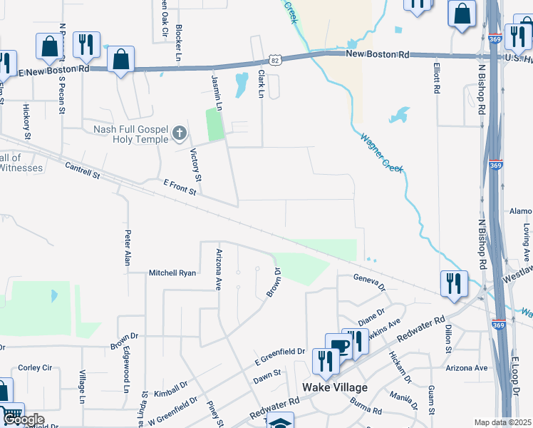 map of restaurants, bars, coffee shops, grocery stores, and more near 214 Gullatte Street in Nash