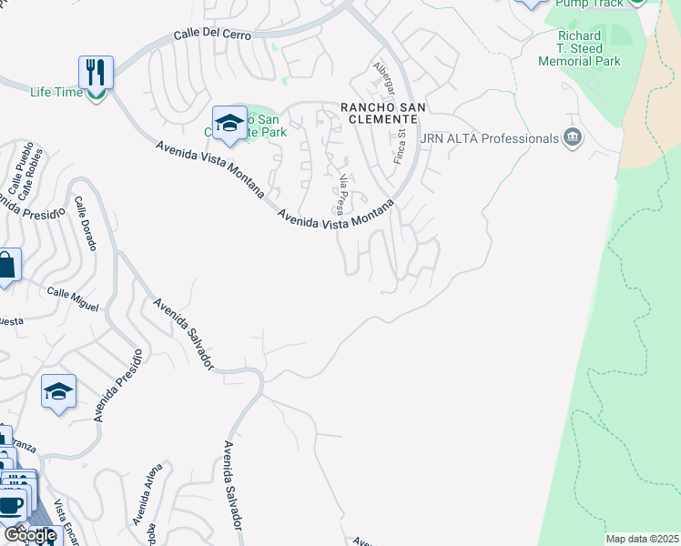 map of restaurants, bars, coffee shops, grocery stores, and more near 30 Santa Clara in San Clemente