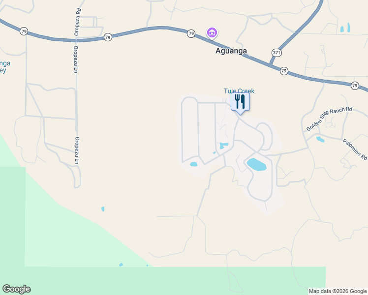 map of restaurants, bars, coffee shops, grocery stores, and more near 45525 California 79 in Aguanga