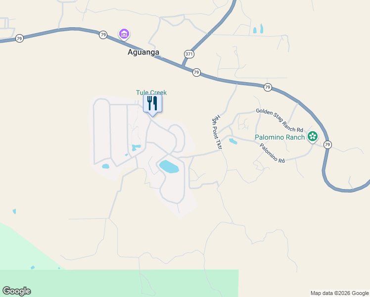 map of restaurants, bars, coffee shops, grocery stores, and more near 45525 California 79 in Aguanga