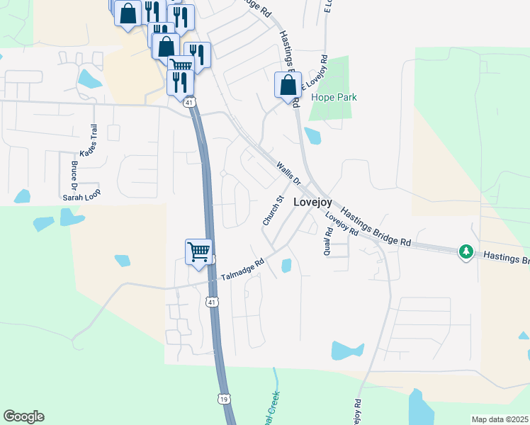 map of restaurants, bars, coffee shops, grocery stores, and more near 11882 Brightside Parkway in Hampton