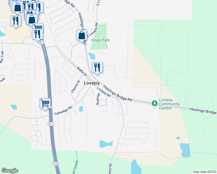 map of restaurants, bars, coffee shops, grocery stores, and more near 11714 Hastings Bridge Road in Hampton