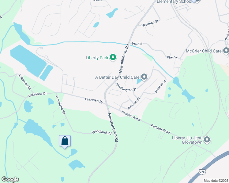 map of restaurants, bars, coffee shops, grocery stores, and more near 1119 Newmantown Road in Grovetown