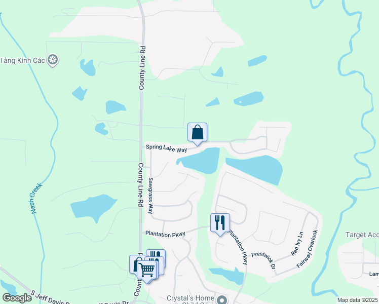 map of restaurants, bars, coffee shops, grocery stores, and more near 11790 Spring Lake Way in Fayetteville