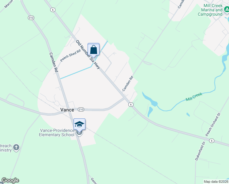 map of restaurants, bars, coffee shops, grocery stores, and more near 10432 Old Number Six Highway in Vance