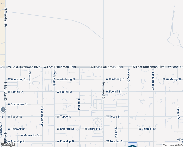 map of restaurants, bars, coffee shops, grocery stores, and more near 2292 North Ironwood Drive in Apache Junction
