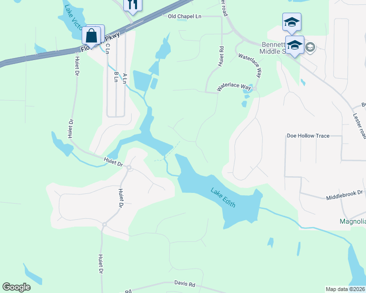 map of restaurants, bars, coffee shops, grocery stores, and more near 102 Windsail Way in Fayetteville