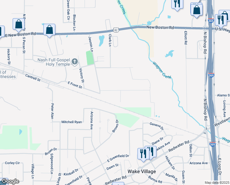map of restaurants, bars, coffee shops, grocery stores, and more near 214 Gullatte Street in Nash