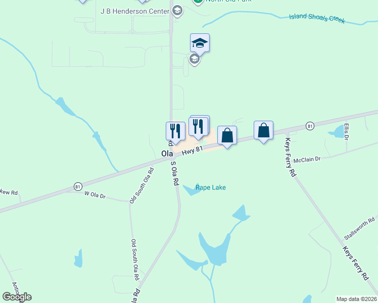 map of restaurants, bars, coffee shops, grocery stores, and more near 3437 Highway 81 in McDonough
