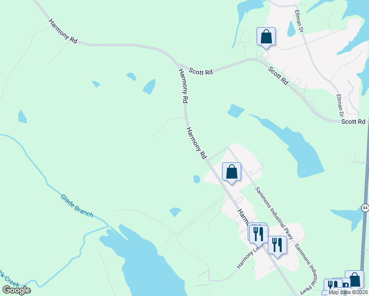 map of restaurants, bars, coffee shops, grocery stores, and more near 826 Harmony Rd in Eatonton
