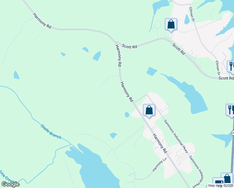 map of restaurants, bars, coffee shops, grocery stores, and more near 826 Harmony Rd in Eatonton