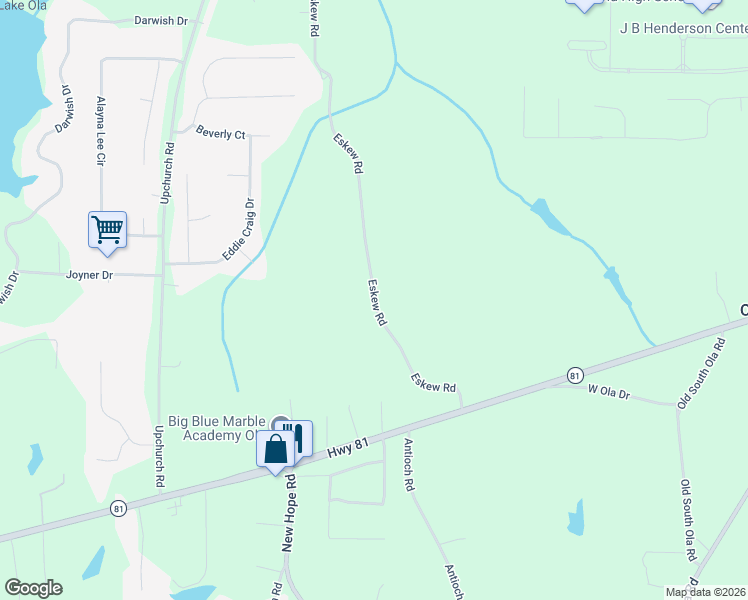 map of restaurants, bars, coffee shops, grocery stores, and more near 221 Eskew Road in McDonough