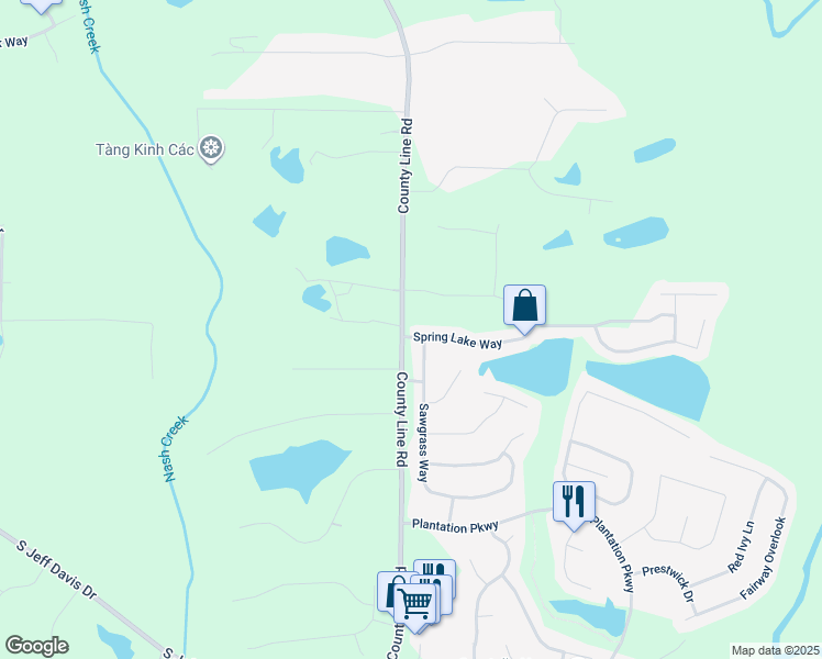map of restaurants, bars, coffee shops, grocery stores, and more near 11600 Spring Lake Way in Fayetteville