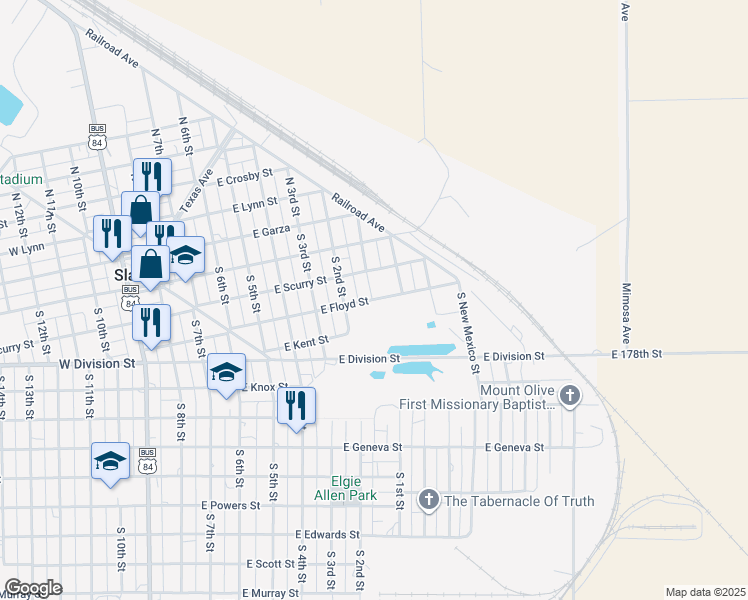 map of restaurants, bars, coffee shops, grocery stores, and more near 747 E Floyd St in Slaton