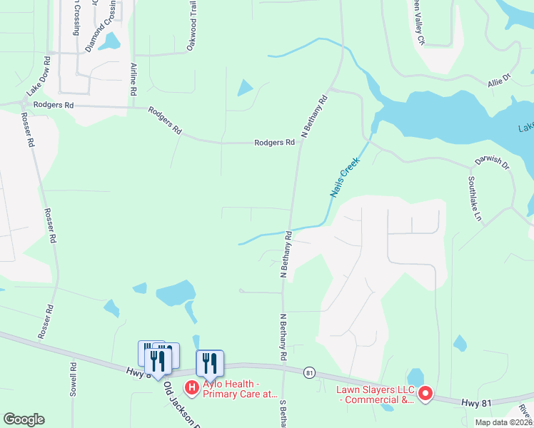 map of restaurants, bars, coffee shops, grocery stores, and more near 125 Chardonnay Oaks Drive in McDonough
