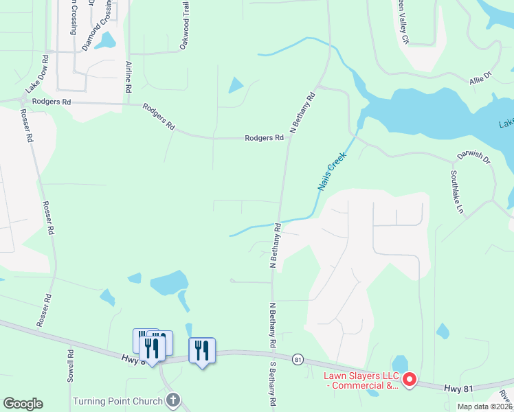 map of restaurants, bars, coffee shops, grocery stores, and more near 125 Chardonnay Oaks Drive in McDonough