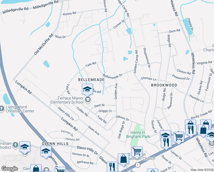 map of restaurants, bars, coffee shops, grocery stores, and more near 3127 Truxton Road in Augusta