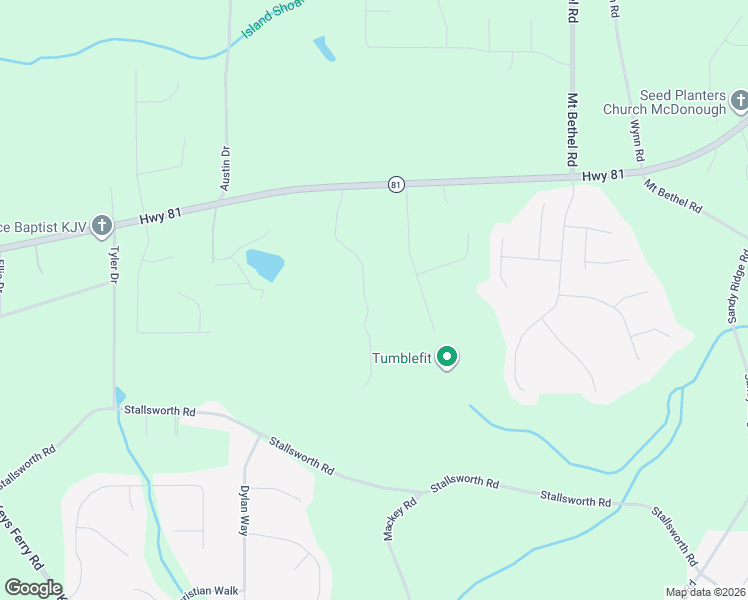 map of restaurants, bars, coffee shops, grocery stores, and more near 142 Aubree Way in McDonough