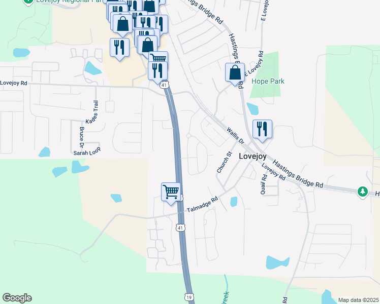 map of restaurants, bars, coffee shops, grocery stores, and more near 11663 Brightside Parkway in Hampton
