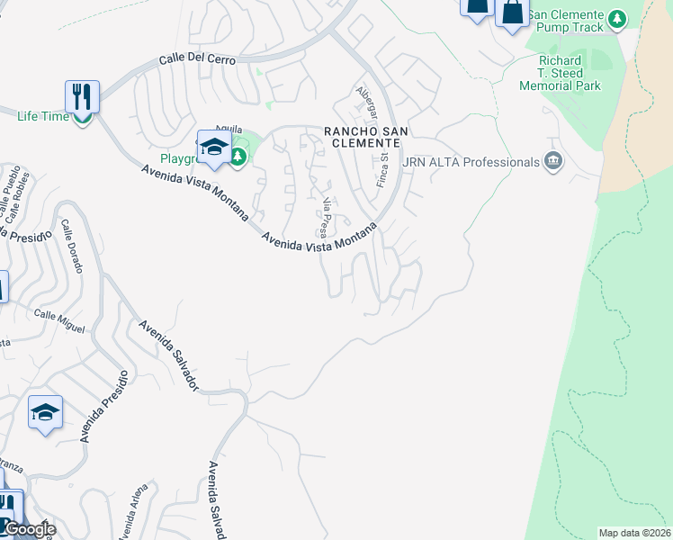 map of restaurants, bars, coffee shops, grocery stores, and more near 44 Santa Clara in San Clemente