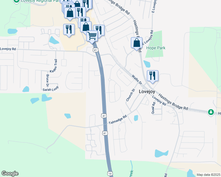 map of restaurants, bars, coffee shops, grocery stores, and more near 11663 Brightside Parkway in Hampton