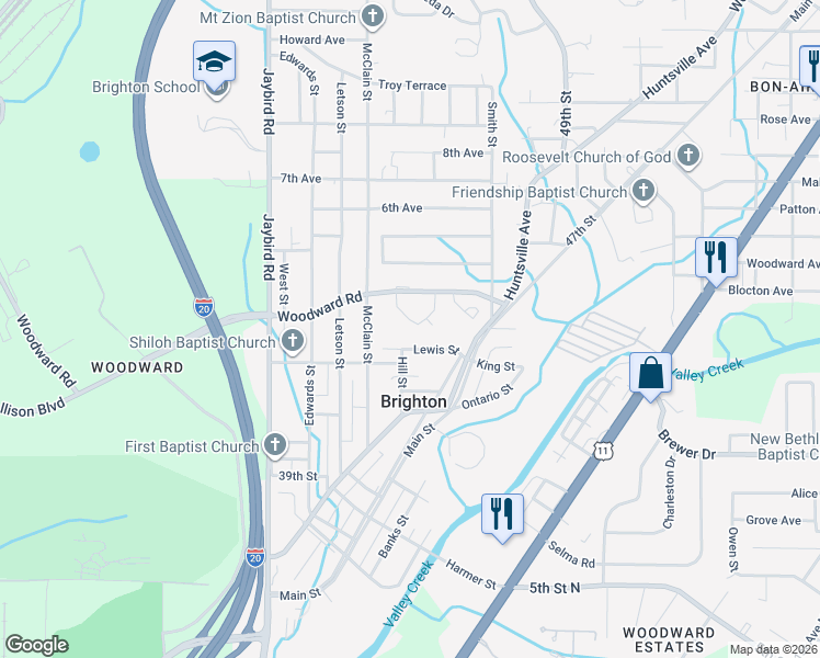 map of restaurants, bars, coffee shops, grocery stores, and more near 4429 Oak Ridge Circle in Brighton