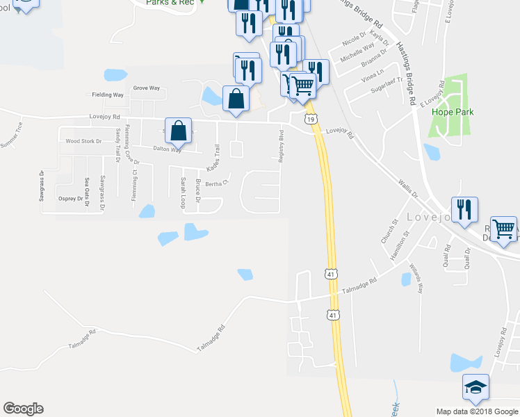 map of restaurants, bars, coffee shops, grocery stores, and more near 11723 Registry Boulevard in Hampton