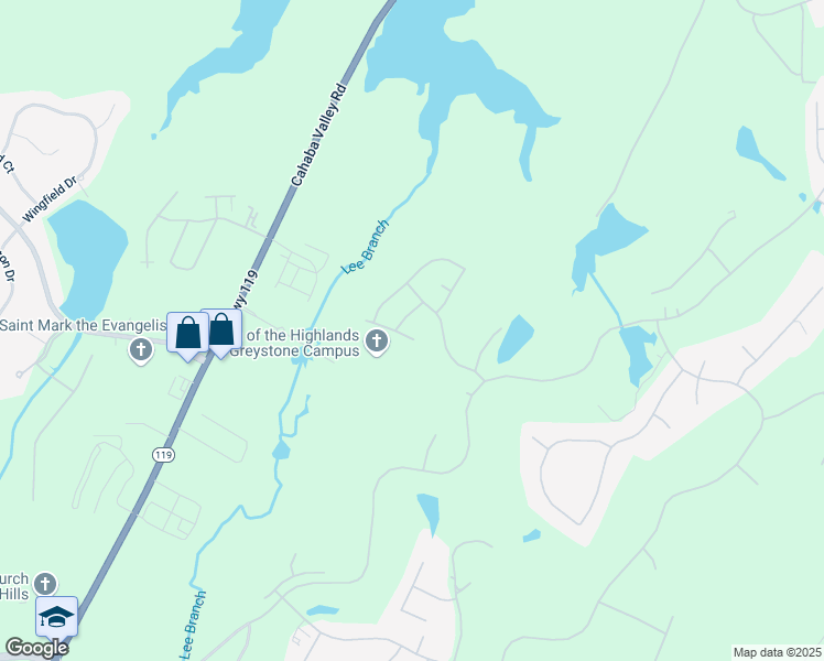 map of restaurants, bars, coffee shops, grocery stores, and more near 1531 Greystone Parc Circle in Birmingham
