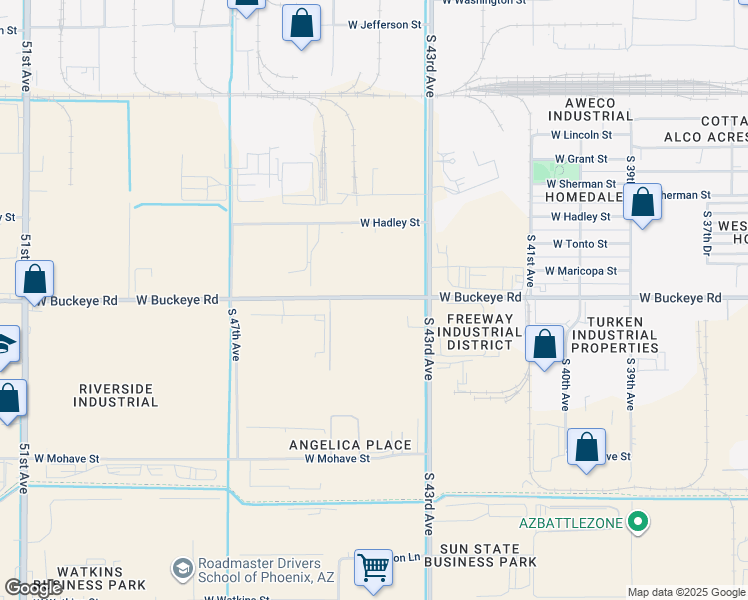 map of restaurants, bars, coffee shops, grocery stores, and more near in Phoenix
