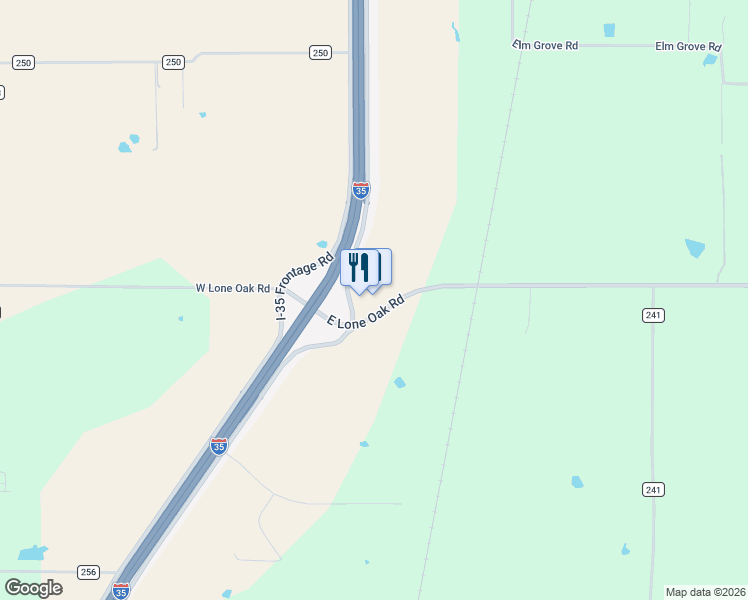 map of restaurants, bars, coffee shops, grocery stores, and more near 13965 Interstate 35 in Valley View