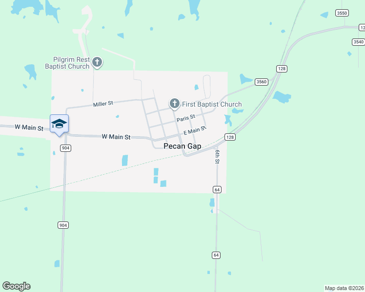 map of restaurants, bars, coffee shops, grocery stores, and more near in Pecan Gap